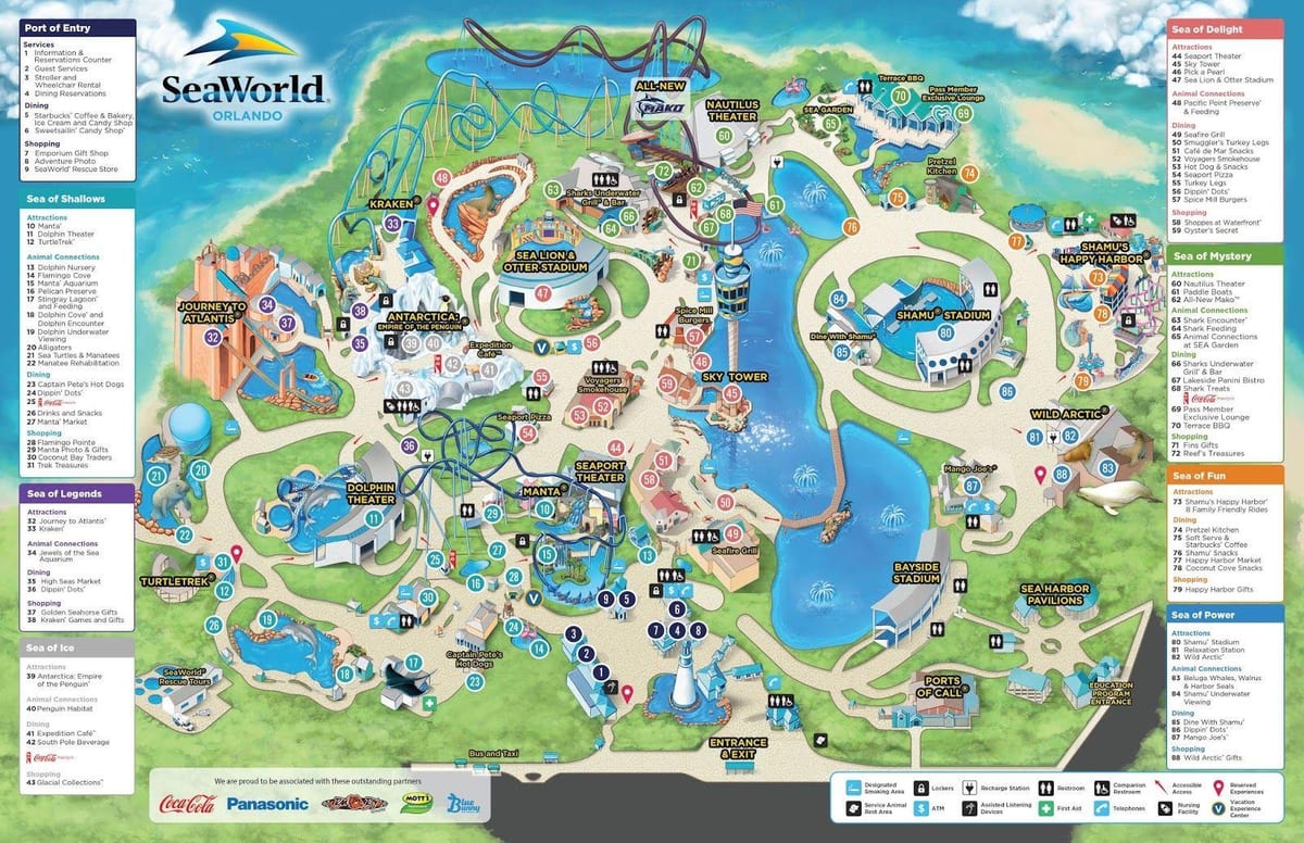 नक्शे के Seaworld ऑरलैंडो